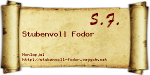 Stubenvoll Fodor névjegykártya